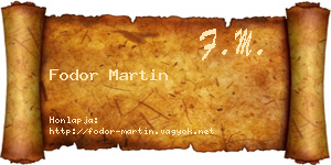 Fodor Martin névjegykártya